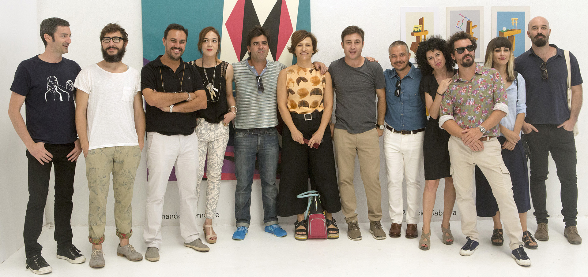 Imagen de los artistas en la inauguración